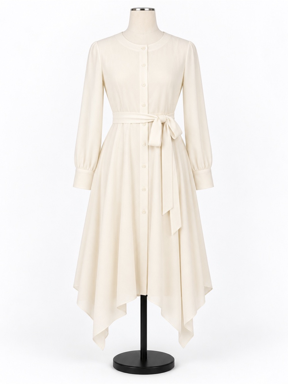 J.Crew Ivory Handkerchief Hem Shirtdress Size Large NWT